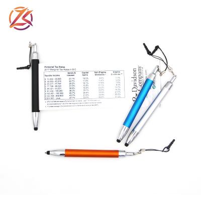 China office & Promotional Custom Mini School Pen Scroll Banner Stylus Ball Pen Calendar Pen With iPhone Plug for sale