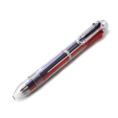 China office & School Pen Best-selling Transparent Multi Colors 6 Color Refill Ballpoint Pen Retractable Colorful Pen for sale