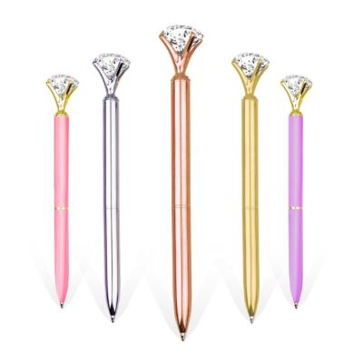 China Promotional pen warehouse customized engrave logo pen promo big metal diamond pen in store for sale