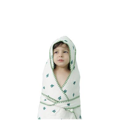 China 2022 safe for children new custom printed cotton hooded cape friendly to children's skins for sale