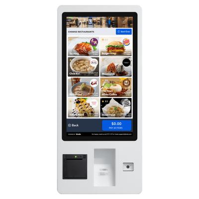 China Smart 27inch Touch Screen Portable Restaurant LCD Multi Touch Screens Self Service Kiosk Checkout POS System for sale