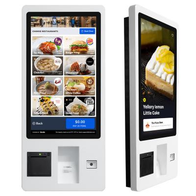 China Restaurant Indoor Wall Mounted 23.6 Inch Touch Screen Self Service Payment Kiosk Terminal Ordering Machine for sale