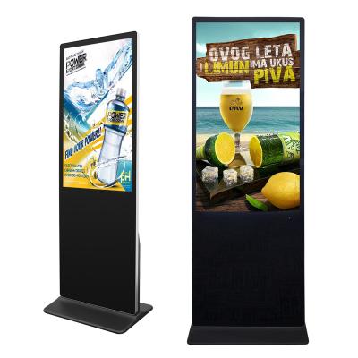 China Indoor Floor Standing Kiosk Signage TV Digital Android VCR Indoor LCD Advertising Display Screen for sale