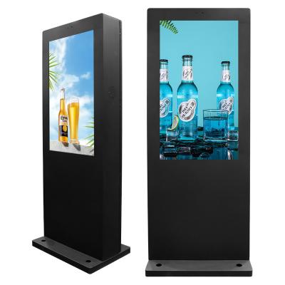 China Outdoor Floor POS Kiosk USB*2 LAN*1 4k Capacitive Touch Screen Advertising Displays Outdoor Digital Signage for sale