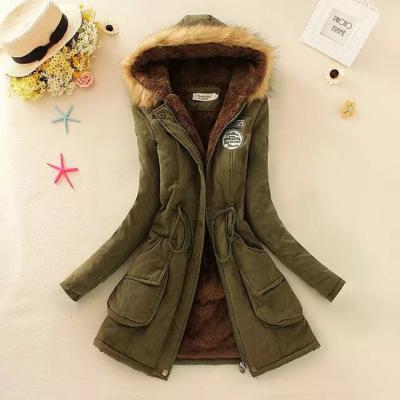 China Lady Fur Collar Long Waterproof Wholesale Hoodies Warm Jackets Plus Size Winter Coat Women Parka Jackets for sale