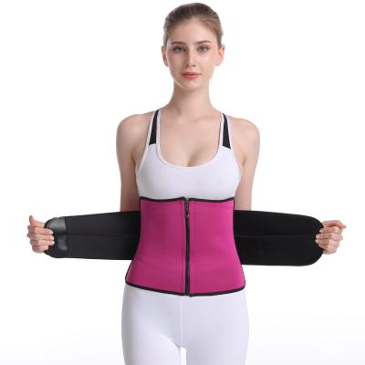 China Sweated MOCO 2021 Waist Trainer For Women Zippered With 2/3 Belts Slimming Waist Cincher Body Shapewear Sports Belt Size S-6XL for sale