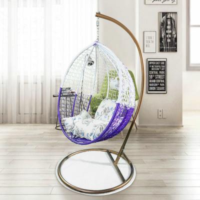 China Modern Modern Outdoor Rattan Furniture Metal Wedding Hotel Egg Swing Swing Rattan Hanging Chair for sale