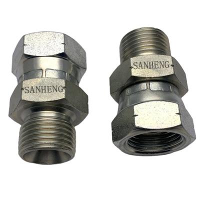 China BSP Factory Hydraulic Male Female Straight Swivel 304 Sanheng Stainless Steel Thread Adapter Pressure Forged Hose Fitting for sale