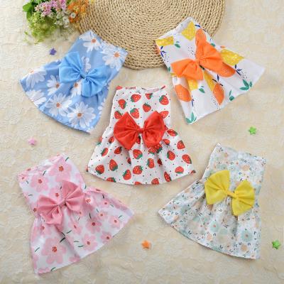 China Stocked Drop Shipping Manufactures New 2022 Customs Designer Wholesale Cute Girl Dresses Summer Dog Clothes for sale