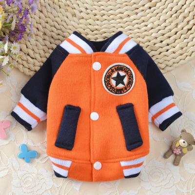 China Stocked Dropshipping China Sellers Branded Wear Warm Winter Logo Sports Baseball Jacket Custom Pet Clothes For Dog for sale