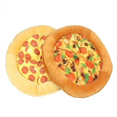 China 2022 Stocked Accessories Dropshipping Christmas Dog Play Chew Pizza Squeak Plush Toy For Pet for sale