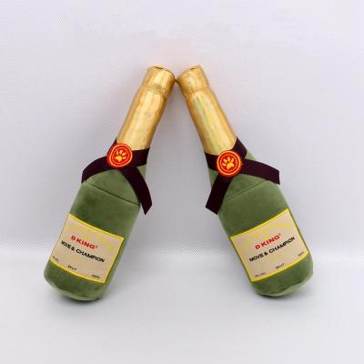 China Squeaky Beer Stocked Champagne Bottle Pet Chew Toy Plush Toy Dog Birthday Gift Party Game Drop Shipping for sale