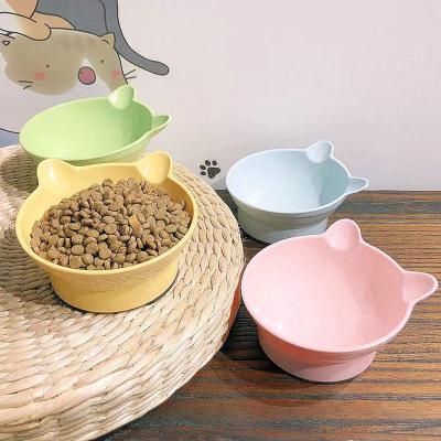 China Sustainable High Quality Neck Protect Fressnapf Raised Feeder Plastic Pet Bowl For Cats And Dogs for sale