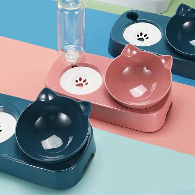 China Pet Products Success Fressnapf Automatic Feeding Double-Feeding Water Bowl Viable Cat Dog Plastic Pet Bowl for sale