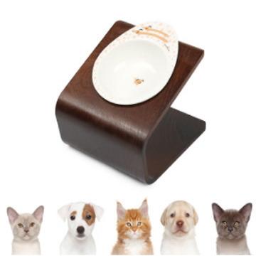 China Dropshipping Best Seller Sustainable Small Animal Wood Tilted Pet Food Bowl Feeder For Dog Cat for sale