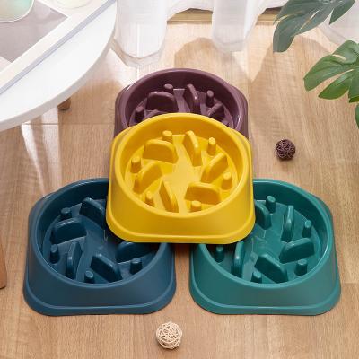 China Dropshipping Viable Cheap Price Anti-skid Water Plastic Pet Food Small Eating Pet Bowl Slow Feeder For Dog Cats for sale