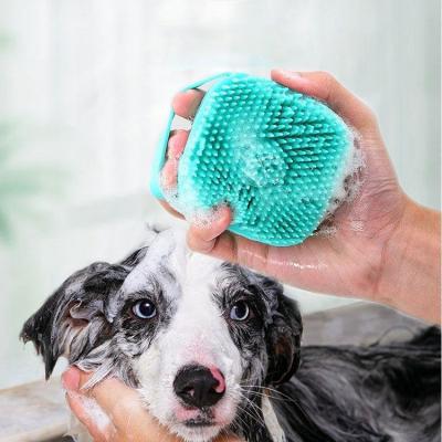 China Viable Hot Sale Free Sample Tiktok Amazon Soft Silicone Massage Pet Brush Shampoo Cat Dog Bath Shower Brush For Pet for sale