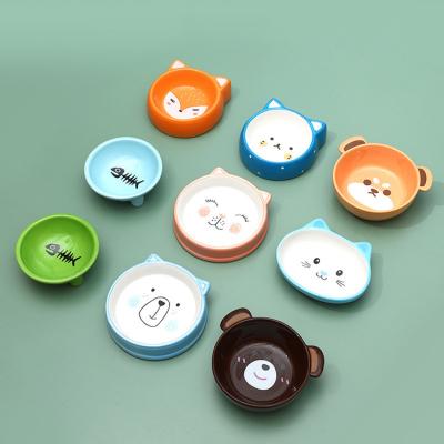 China Viable Wholesale China Mini Cute Custom Animal Dog Cat Feeding Food Ceramic Pet Bowl for sale