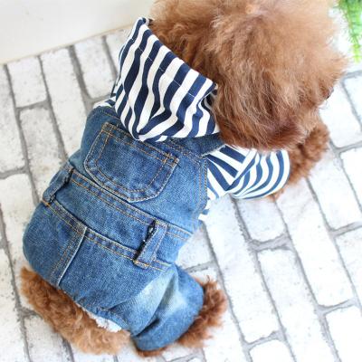 China Dropshipping Hot Stocked Customized Pet Dog Clothes Luxury Fashion Summer New Jeans Pet Clothes for sale