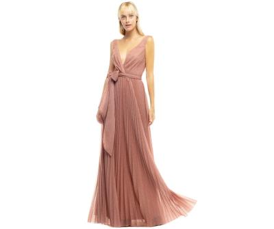 China Anti-Static In Stock Elegant Sleeveless Deep V-Neck Dinner Prom Dress Party Evening Dresses for sale