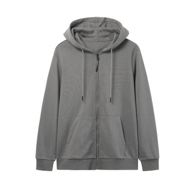 China Polyester / Cotton Hooded Sweater Mens Solid Color Zipper Cardigan Mens Jacket for sale