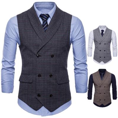 China Others Summer New Fashion Plaid Suit Vest Men's Business Vest Trend for sale