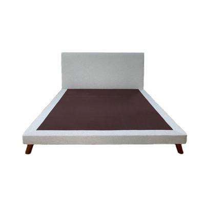 China Modern Bedroom Furniture Latest Slat Support King Size Platform Wooden Leather Tufted Bed Headboard à venda