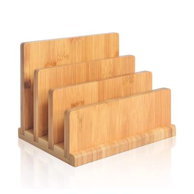 China Custom Personalized Bamboo Bookends Bookends Book Holder Desktop Organizer for sale