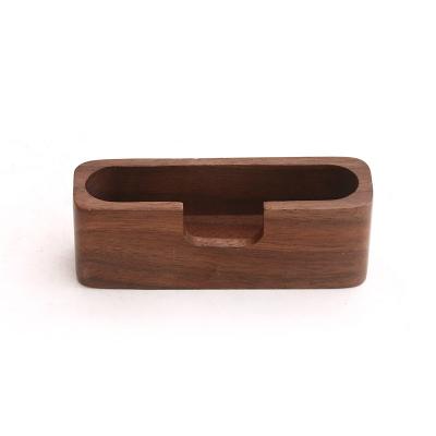 China QIANHE1002 Natural Wooden Business Card Holder For Desktop Card Display for sale