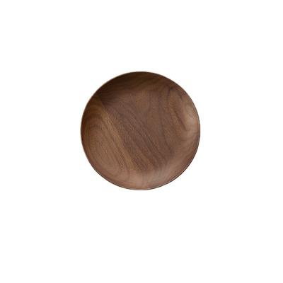 China Viable Round Natural Wooden Dish For Kitchen Food Home Dinner Cheap Luxury Wooden Tray for sale