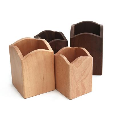 China QL1008 Natural Wood Storage Box for Desk Organizer for Kitchen Home Chopsticks Canister for sale