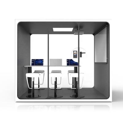 China (Size)Adjustable London Customized Office Pods High Quality Plywood Frame Removable Professional People Desk Pods 6 for sale