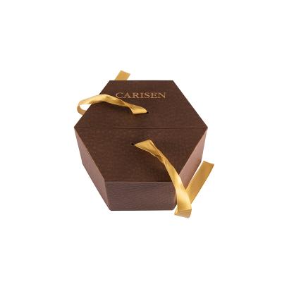 China Brownen style handmade new custom logo gift box special paper sliver Christmas packaging gift box for sale