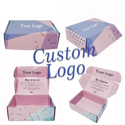 China Recycled Materials Wholesale Custom Printed LOGO Paper Box Custom Mail Packaging Gift Paper Box for sale