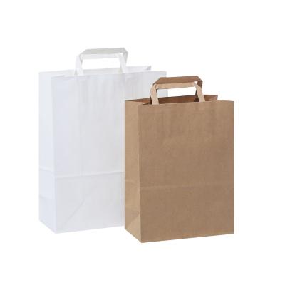 China Wholesale custom khaki luxury shopping paper bags recyclable with your custom own logo with handle for coffee kraft paper bag for sale