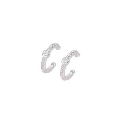 China Nickel Free Minimalist Non Pierce CZ Ear Cuff Earrings Women 925 Sterling Silver Gold Plated Zircon Stud Earrings for sale