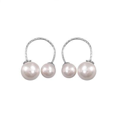 China TRENDY Ladies Fashion Pearl Drop Earrings 925 Sterling Silver Jewelry For Women for sale