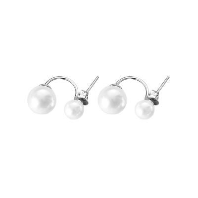 China 925 Sterling Silver Double Side Current Nickel Free Shell Pearl Earrings Stud For Women for sale