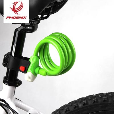 China Outdoor COLORFUL PHOENIX Actives avocado green bicycle lock eilish billie cable bike lock for sale