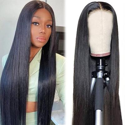 China Colored Women's Deep Wave 13x4 13*6 Swiss Curly Silky Straight 40 Inch Lace Frontal Human Hair Wigs Brazilian HD Lacefront Hair Wigs for sale