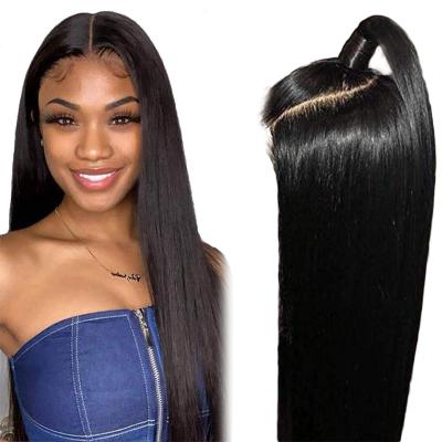 China Virgin Remy Indian Pre Plucked HD Virgin Human Hair Highlight 5x5 Raw Transparent Deep Wave Silky Straight Human Swiss Closure Wig 4x4 7x7 Lace Front Wigs for sale