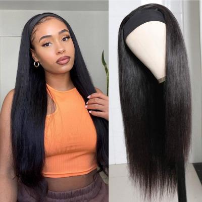 China Indian Remy Indian Pre Plucked Virgin Silky Straight Deep Wave 40inch 613 Jerry Curl Synthetic Human Hair Headband Wigs For Black Women for sale