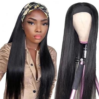 China Cheap Silky Straight Wave Cuticle Aligned Virgin Color Women 200 Density HD Water Wave Headband Raw Cambodian Heat Resistant Human Hair Wigs for sale