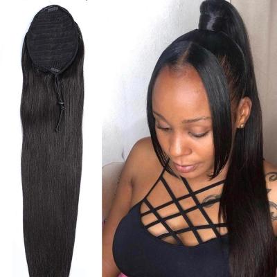 China Free Shipping Raw Human Women Wholesale Human Women Afro Kinky Straight Wig Wrap Remi High Ponytail Kinky Straight Extension Cord Extension Remi High Hair Ponytail for sale