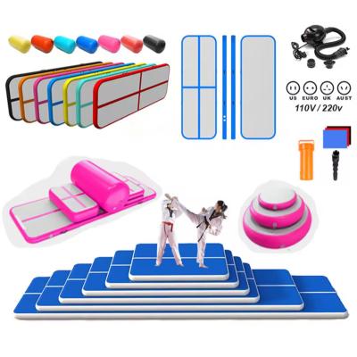 China Yoga Exercises Fitness Custom Inflatable Tumble Gymnastic Roll Mats Air Track Tumbling Mat For Gymnastics for sale