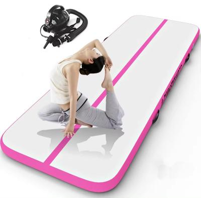 China Yoga Exercises Fitness High Quality Inflatable Gymnastic Mat Yoga Mat With Electric Air Pump for sale