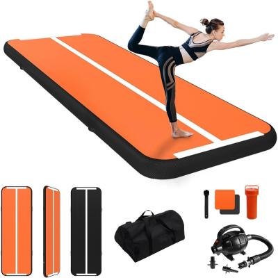 China Yoga Exercises Fitness Inflatable Gymnastics Air Tumbling Track Mat with Electric Air Pump For Home Use Training Yoga for sale