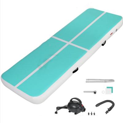 China Yoga Exercises Fitness Factory Cheap Inflatable Gymnastics Mats Air Yoga Mat With Electric Air Pump For Sale for sale