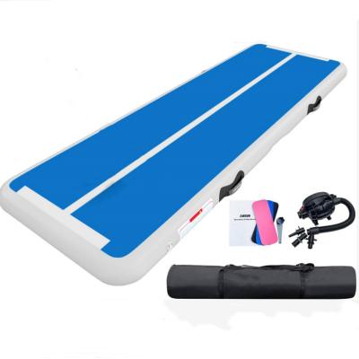 China Yoga Exercises Fitness Factory Wholesale Inflatable Gymnastics Folding Yoga Mat With Electric Pump for sale