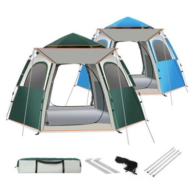 China Straight Bracing Type Double Layer Automatic Family Outdoor Camping Tent for sale